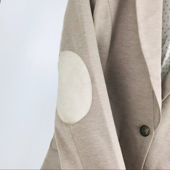 Dynamite Beige Cream Long Sleeve Elbow Patched blazer women Size S - Picture 8 of 13